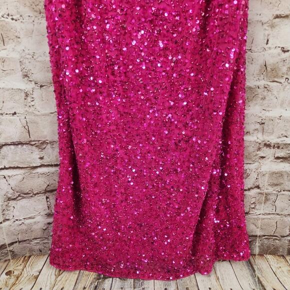 Retrofete Billy Sequin Dress in Knockout Pink Size XL NWT Spaghetti Straps - Picture 5 of 13